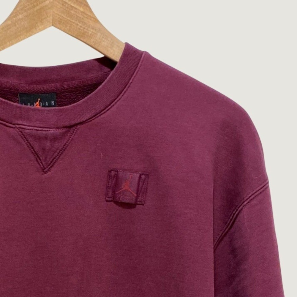 Jordan Sweatshirt Women M Burgundy Excellent Flight Essentials Crewneck Fleece